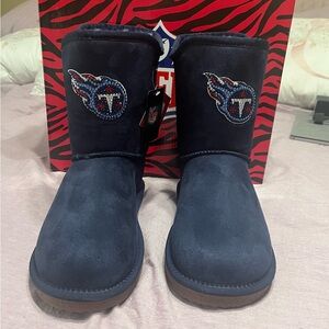 NFL Blue Ankle Booties with Team Logo